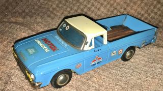 Vintage Japan Blue Tin Friction Chevrolet Pickup Pick Up Truck