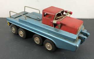 Vintage Sss International Tin Friction Drive Toy Truck 649 Japan Tool Box