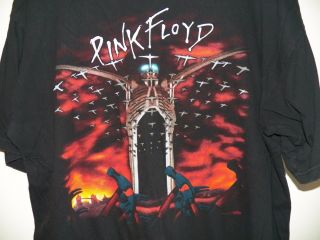 Vintage Pink Floyd 1987 The Wall Extra Large Winterland Rock Band Mens T - Shirt