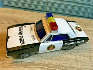 Vintage Modern Toys Car Tin Japan Highway Patrol Police Car Battery Operated