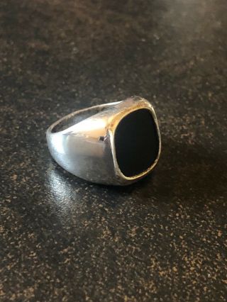 Vintage Avon Mens Or Women’s Ring Sterling Silver Black Onyx Size 7