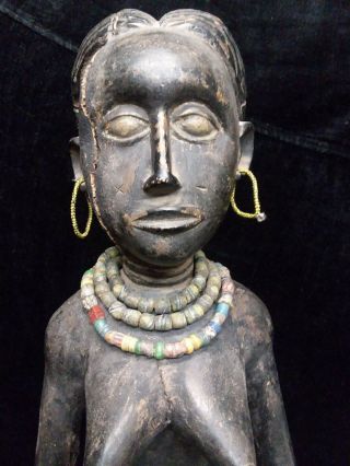 Vintage African Fertility Female Goddess Mother & Child Wood Hand Carved 23 