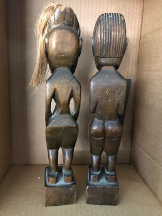 African Hand Carved wooden Statues fertility god Man Woman ART 3