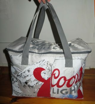Silver Bullet Coors Light Beer Collapsible Soft Sided Cooler Bag Zipper 36 Cans