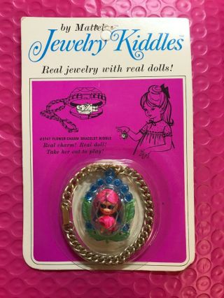 Mattel Vintage Jewelry Kiddles Flower - Charm Bracelet Doll 1967 Moc 3747