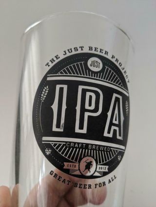 The Just Beer Project Ipa 16 Oz Pint Glass Beer Ale Craft Brewed Vermont Vt