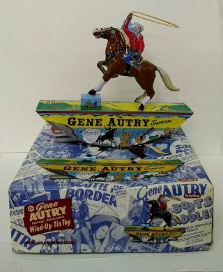 Gene Autry Wind Up Tin Toy With Certificate Of Authenticity