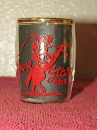 Lone Star Beer barrel glass cowboy with rope 3