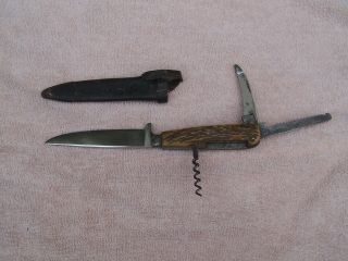 German Post Wwii Era Hunters Knife Marked Puma Horn Handle Tools