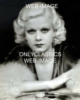 Sexy Portrait Photo Blonde Bombshell Jean Harlow - Makeup Table - Cheesecake Pinup