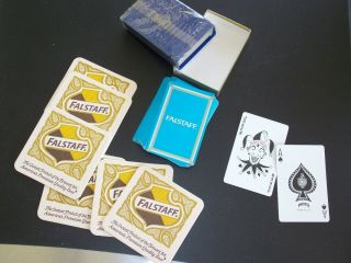Falstaff Beer - Playing Cards In Orig Box & Bonus 6 Coasters