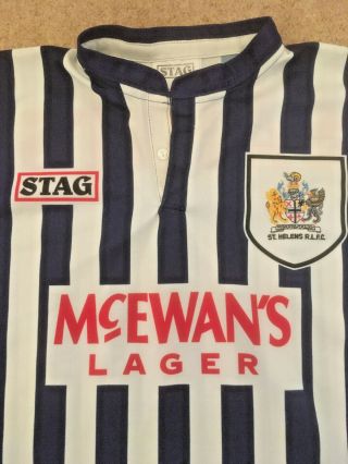 St Helens Vintage Rugby League Shirt Jersey Adult Mcewans Stag Xl Chest 46 "