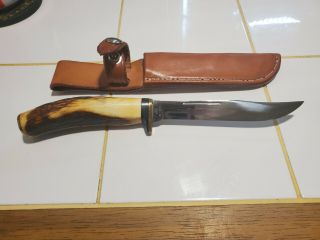 1986 Case Xx Usa 516 - 5 Stag Handle Knife Custom Clint Gibson Sheath