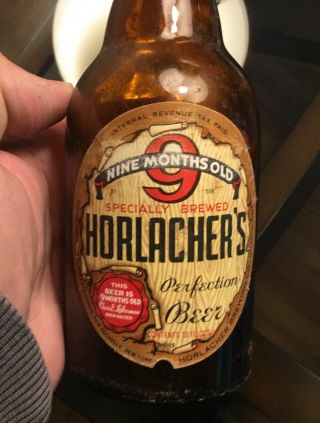 Horlacher Perfection Beer Bottle 9 Month Old Allentown Pa Irtp Advertising