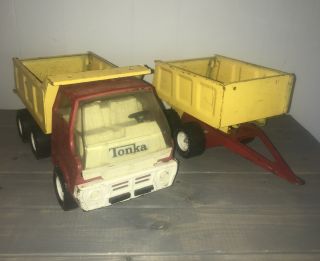 Vintage Tonka Dump Truck And Attachment With Xr 101 Tires