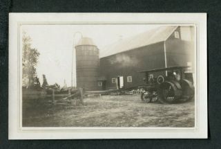 Vintage Photo Steam Tractor On Farm W/ Barn 424049