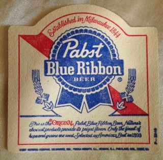 Set Of 6 Vintage Old Stock Pabst Blue Ribbon PBR Beer Coasters 2
