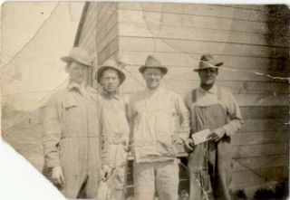 American Miners Overalls Handsome Men Victorian Era Style Vintage Photo 1900 