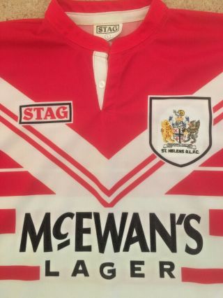 St Helens Vintage Rugby League Shirt Jersey Adult Mcewans Stag Large 44 "