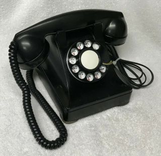Rare Vintage 1950 Western Electric 302 (6 - 50 - 1) Black Rotary Dial Desktop Phone