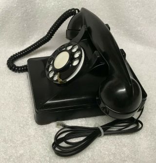 Rare Vintage 1950 WESTERN ELECTRIC 302 (6 - 50 - 1) BLACK Rotary Dial Desktop Phone 2