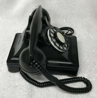 Rare Vintage 1950 WESTERN ELECTRIC 302 (6 - 50 - 1) BLACK Rotary Dial Desktop Phone 3