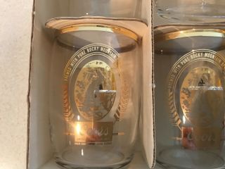 Vintage Set of 6 Gold Printed Coors Barrel Tasting Glasses 2