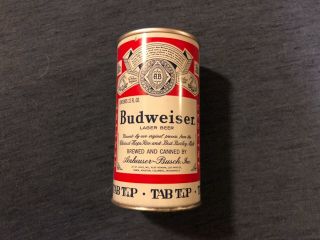 Budweiser lager tab top steel 12oz can empty 2