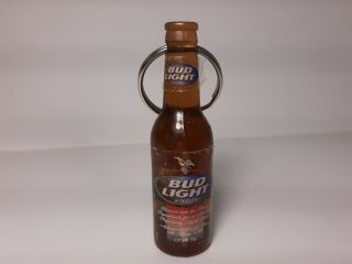 Vintage Bud Light Beer Bottle Shaped Opener Collectible Advertising Keychain