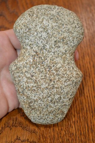 White & Brown Granite Archaic Full Grooved Axe Henry Co Indiana 5.  25 X 3.  25