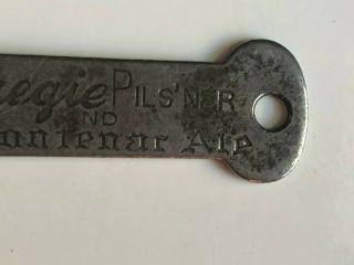 Vintage Carnegie Pils ' ner Frontenac Ale beer bottle opener keychain advertising 3