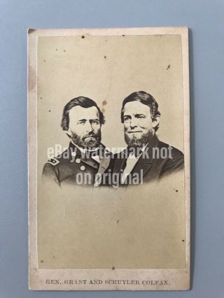 General Grant & Colfax Cdv Carte De Visite Vintage Old Photograph