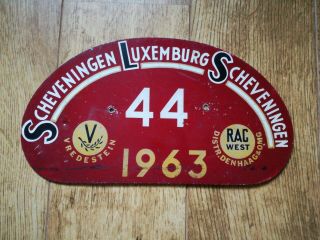 Rare Vintage 1963 Scheveningen Luxemburg Scheveningen (sls) Rallye Plate - No.  44