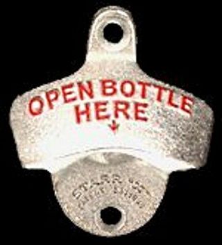 Open Bottle Here Starr X Wall Mount Bottle Opener Beer Soda Pop Bar Stationary