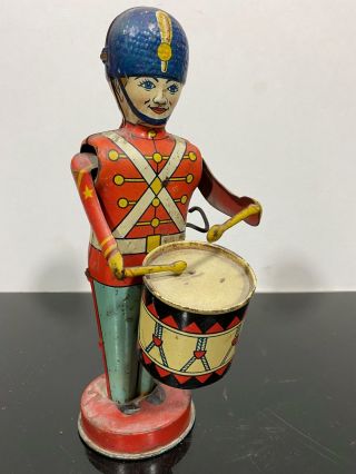 Vintage J.  Chein Usa Toy Soldier Drummer Boy Tin Toy Figurine