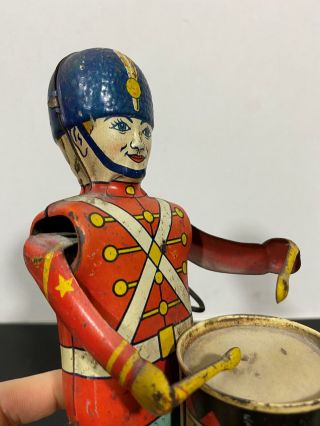Vintage J.  CHEIN USA Toy Soldier Drummer Boy Tin Toy Figurine 2
