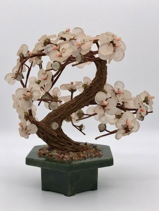 Feng Shui,  Alabaster & Rose Quartz,  Cherry Blossom Bonsai Tree