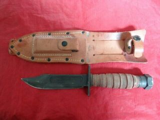 Vietnam War Era Ontario 1 - 1969 Pilots Survival Knife With Leather Sheath