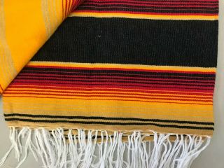 TWO PIECE SARAPE SET,  5 ' X 7 ',  Mexican Blanket,  HOT ROD,  Covers,  XXL,  YELLOW - RED 3