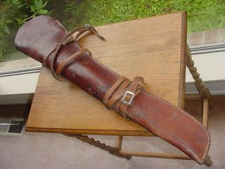 Old Leather Western Cowboy Carbine Saddle Scabbard