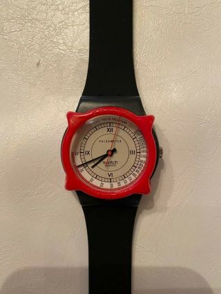 Vintage Swatch Watch 1987 Pulsometer Ga106.  Has Swatch Rubber Strap.