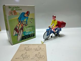 Safety First Bicycle Me 830 Vintage Red China Battery Operated Toy 1970s