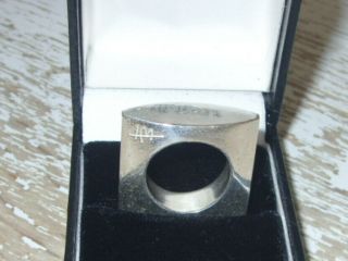 Vintage 1997 S.  Silver Wright & Teague Jewellery Designer Chunky Ring,  Size K1/2