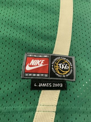 Vintage Nike Lebron James 2003 Size Youth Lrg Irish High School 23 Green Jersey 2