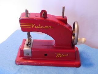 Vintage Toy Child’s Vulcan Minor Red Sewing Machine Made In England