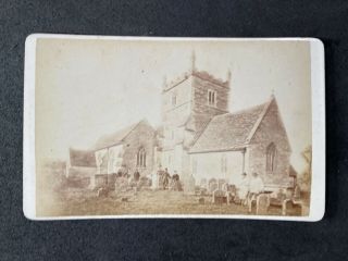 Victorian Carte De Visite Cdv: Scene: Mystery Church,  Gents Smocks: Cirencester