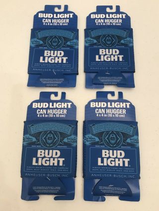 Set Of 4 Bud Light Can Cooler Koozies Neoprene Koozie Beer Soda Can Huggers