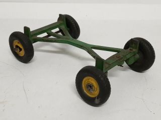 Vintage Arcade Cast Iron Trailer Cart 7 " Moving Front Axle Green
