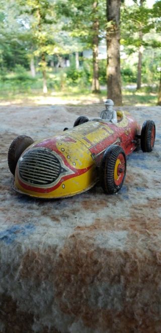 Marx Vintage 1950’s Windup 27 Tin Toy Racer W Driver