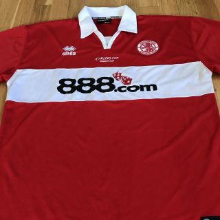 Middlesbrough FC Home Shirt 2004 - 05 Erra Carling Cup Vintage Retro L XL 2
